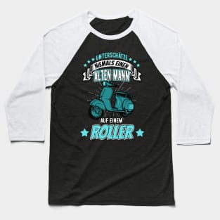 Alter Mann Roller Motorroller Moped Baseball T-Shirt